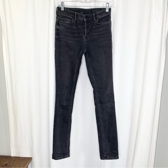 ALL SAINTS Black Skinny Jeans Size 28 - Picture 2 of 8